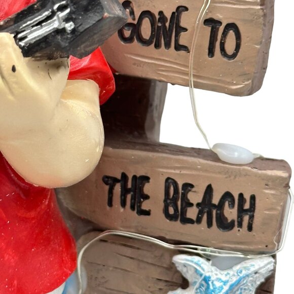 Santa at the Beach Light Up Christmas Decoration Shorts Flip Flops Accessories - Picture 4 of 16